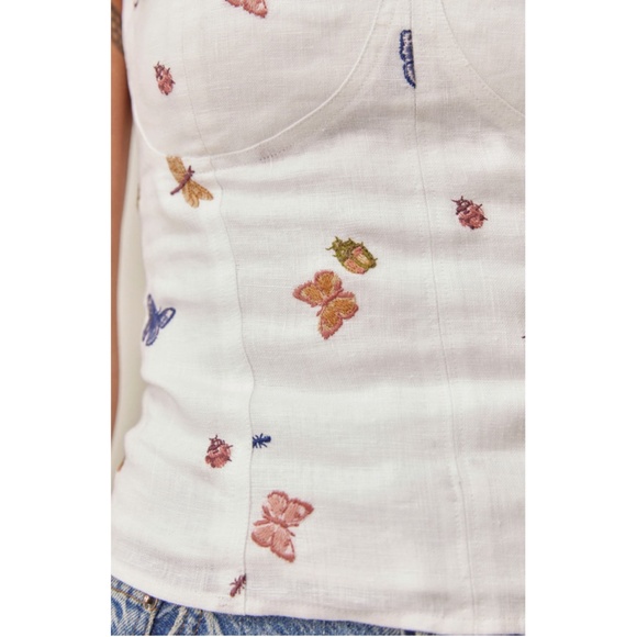 NEW Reformation Jaxon Linen Top Ladybugs 10 - Picture 3 of 11